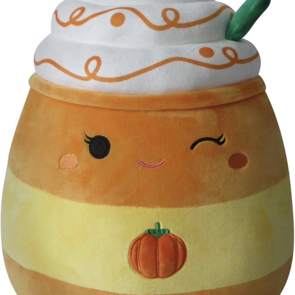 Squishmallows Delindy Pumpkin Spice Latte Plush 14” Jazwares Fall Coffee Cup New